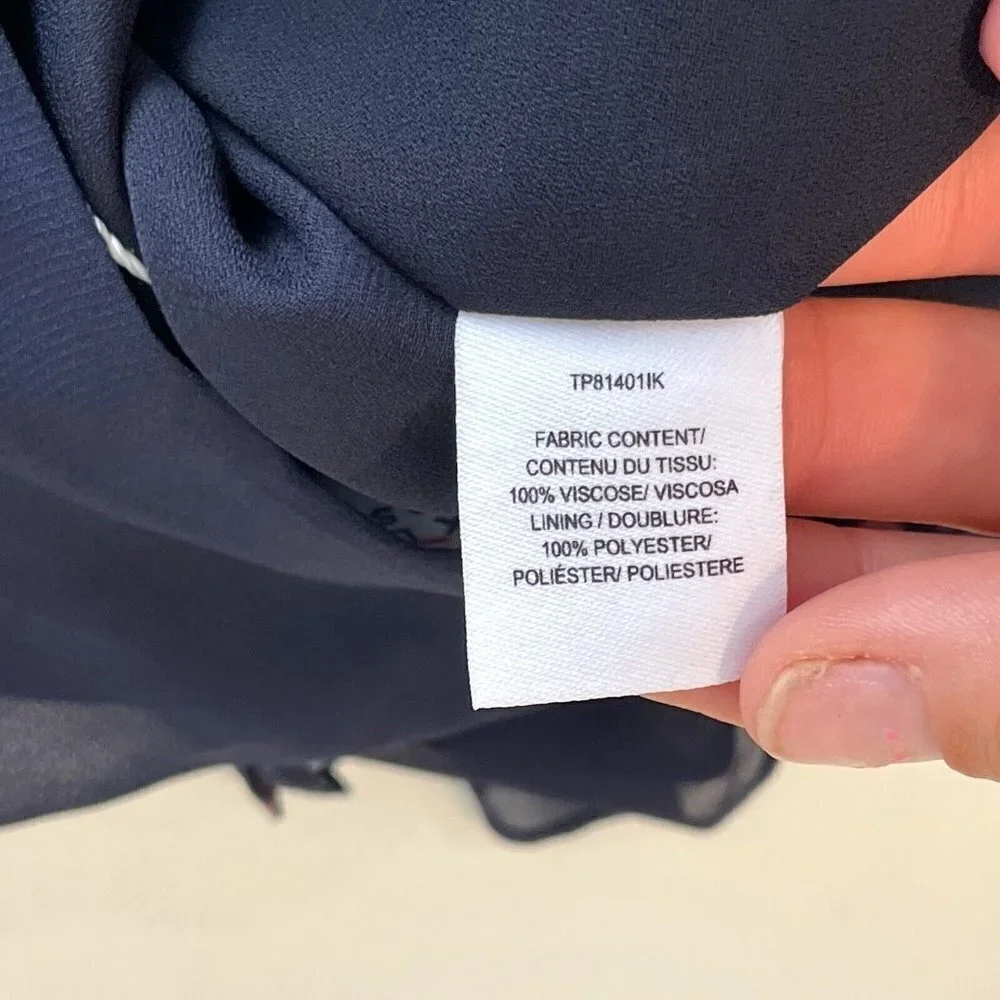 Derek Lam 10 Crosby‎ Pleated Mini Floral Skirt Womens 00 Navy Blue Tiered NEW